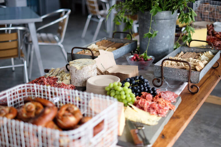 Great Flats snacks and cheeses on display