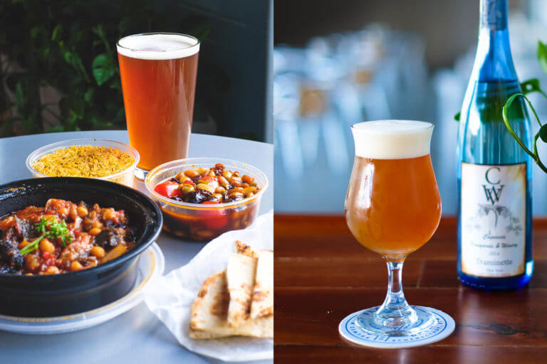 Great Flats beers paired with delicious take out food